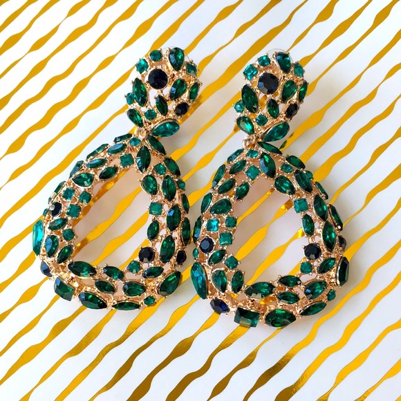 Jewelry Lovisa Earrings Green Stones Large Hanging Party Wear